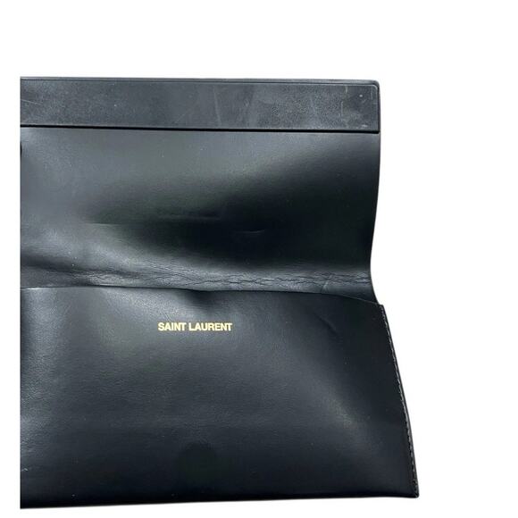 Saint Laurent Black Leather Eye Glass Sunglasses Case Pouch Holder - Picture 4 of 6